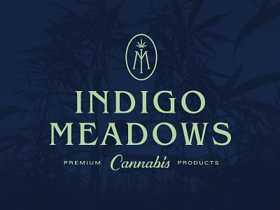 Indigo Meadows Cannabis cannabis logo marihuana meadows monogram natural plant
