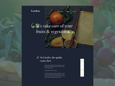 Daily 003 Landing Page - Garden. dailyui desktop food fruits garden green landing leaf product start up ui design vegetables