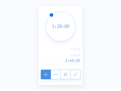 Daily 004 Calculator - Time calculator add app blue calculator circle dailyui design multiply subtract time ui ux