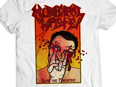 Municipal Waste - Slime and Punishment T-shirt album design gore metal metalhead metalhorn municipal waste t-shirt trash