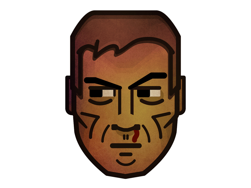 Doomguy 🕹 doom doomguy face game gif health illustration marine