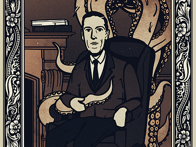Young H.P. Lovecraft cthulhu fiction horror hplovecraft illustration lovecraft portrait