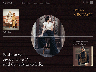Vintage Store Website app graphic design landing page layout ui vintage web