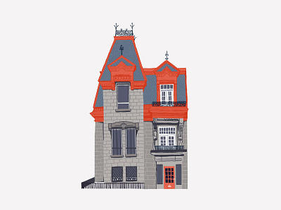 Le Plateau house architecture house illustration le plateau maison mont royal montreal mtl neighbourhood quebec