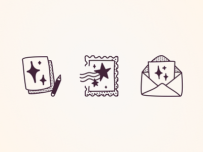 Recognition illustrations email empty state illustration letter product illustration recognition sparkles stamp stars ui writing