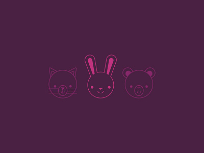 Animal Icons bear bunny cat rabbit