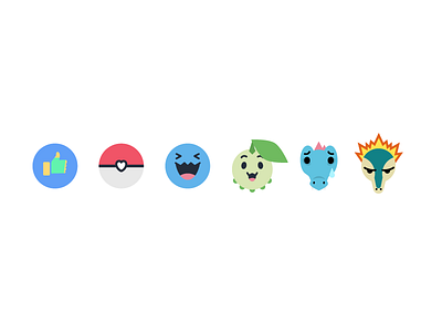 Daily UI 004 - Social Share chikorita cyndaquil daily ui facebook facebook reactions pokeball pokemon pokemon go totodile ui wobbuffet