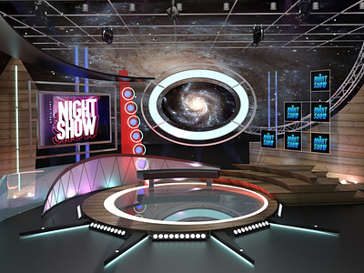 3d Virtual TV Studio-Talkshow 3d branding broadcast design illustration media stage studio television tv