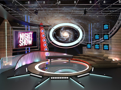 3d Virtual TV Studio-Talkshow 3d branding broadcast design illustration media stage studio television tv