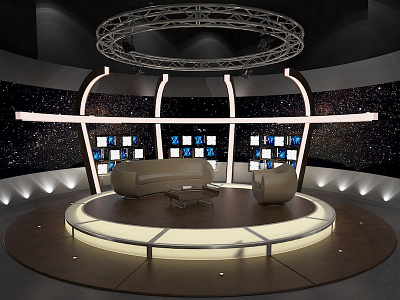 3D Virtual TV Studio Chat Set 20 3d after effects c4d chat green talk television set television show visualization