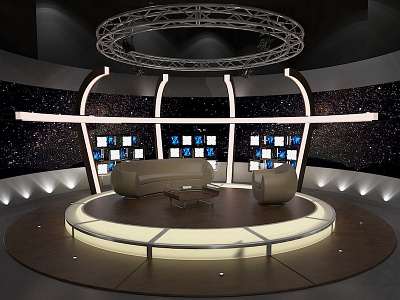 3D Virtual TV Studio Chat Set 20