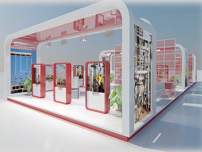3D Exhibition Stand 31 3d advertisement display exhibition expo fair light popup presentation show stand test