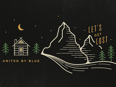 Let's Get Lost adventure cabin illustration landscape mountains