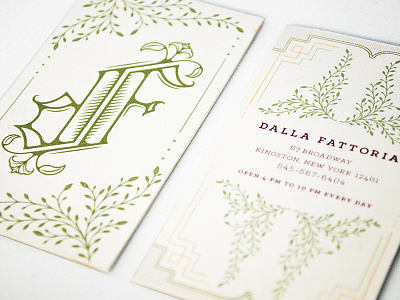 Dalla Fattoria branding business card identity illustration italian logo restaurant typesetting vines