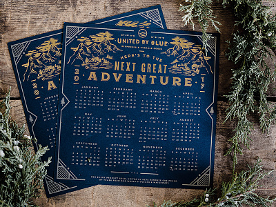 2017 Calendars calendar foil stamp holiday illustration letterpress lockup mountains
