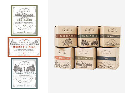 Out-of-Doors Candles | Packaging candles illustration label lockup outdoors packaging