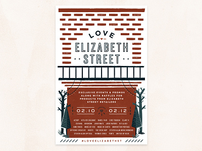Love, Elizabeth Street building city illustration new york city poster valentines day