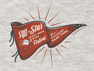 All-Star Pennant beer beer festival festival illustration pennant philadelphia retro shirt t shirt