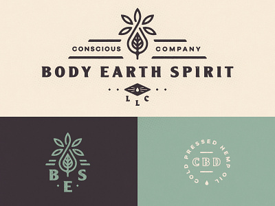 Body Earth Spirit badge branding essential oils hemp identity logo natural