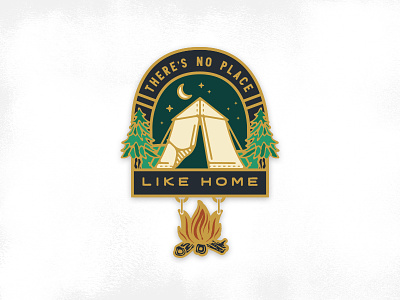 No Place Pin camping enamel pin fire home packaging pin tent united by blue