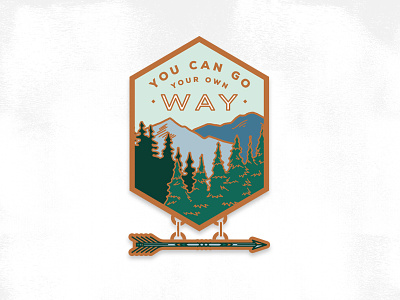 Own Way Pin arrow enamel pin forest go your own way illustration mountains pin trees united by blue