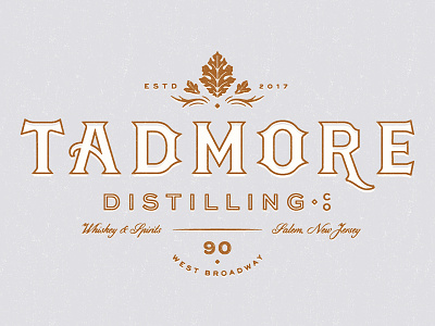 Tadmore Distilling Co. branding distillery identity leaf lettering lockup logo whiskey