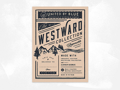 Westward Bag Collection branding label lockup mountains retail typography vintage