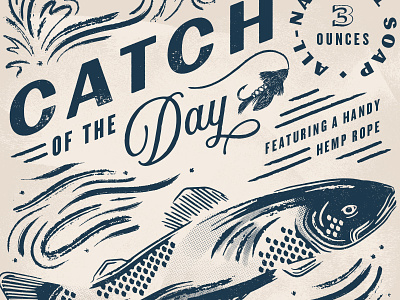 Catch Of The Day fish fishing illustration lockup packaging typography vintage