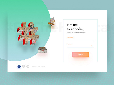 Daily UI #001- Sign Up Page landing page minimalist paper sign up