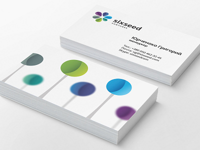 Sixseed business cards card identity seed style tree trees ventures