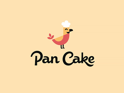 Pan Cake bakery bird cafe cake cook lettering nos