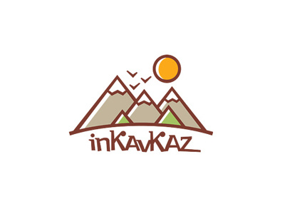 inKavkaz birds landscape logo mountains nature sun