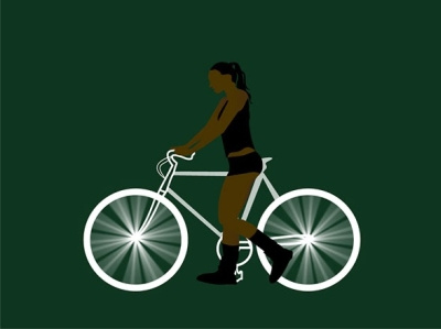 Girl on bike design illustration vector