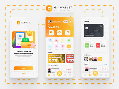 E - Wallet UI Design app branding design graphic design typography ui ux
