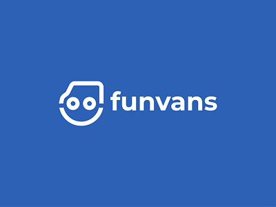 Funvans - Logo Design blue brand brand application branding car logo fun fun logo happy logo logo design logo maker mordn logo simple smile van van logo
