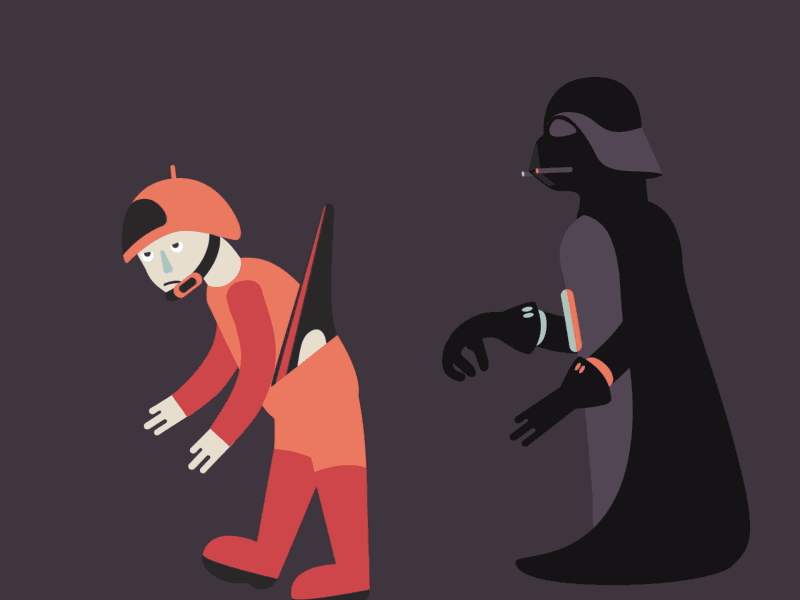 Star Wars - Telekinesis Sith Power animation darth vader flat gif illustration nerdo sith star wars the force