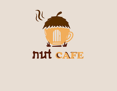 The NUT CAFE branding cafe coffee coffee shop design flat design graphic design illustration illustration art logo logo branding logo design minimal nut vector shop simple logo vector