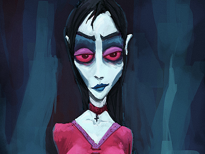 Wednesday on February 14 creepy girl goth gothic horror macabre portrait zombie