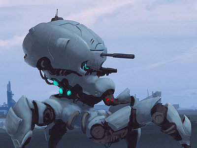 Mech walker 18.2 mech scifi spider tank walker