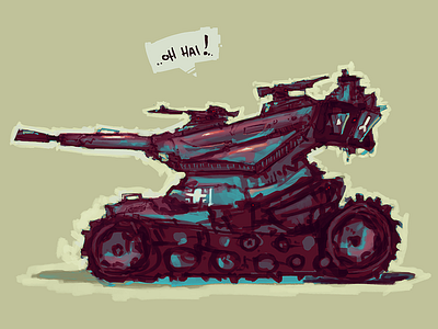 oh hai mark I. doodle mech scifi tank