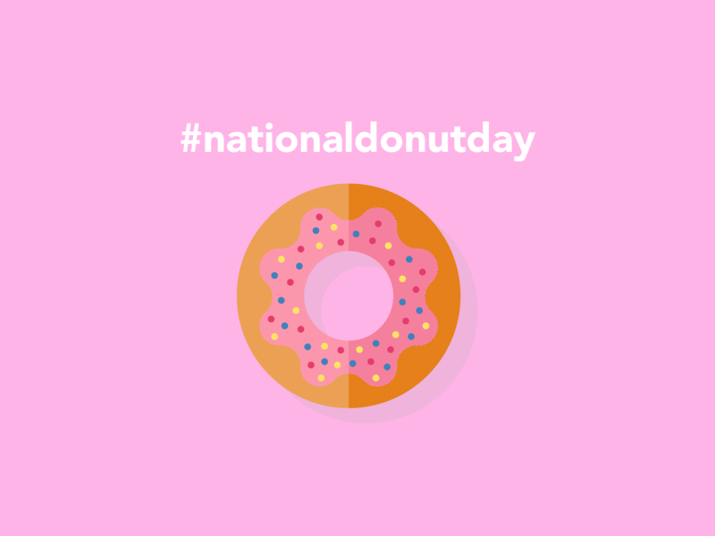 National Donut Day branding donut flat food fooji marketing modern