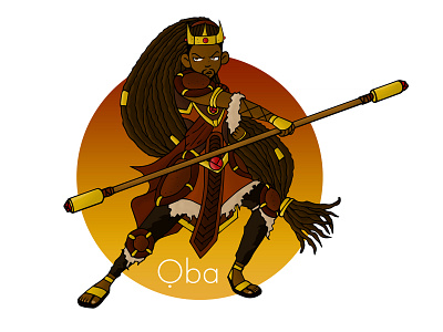Oba King Warrior african character design concept art digital painting drawing graphic design illustration illustrator photoshop