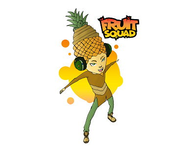 Pine - Fruit Squad character design concept art digital painting drawing fruit fruit illustration graphic design illustration illustrator pineapple