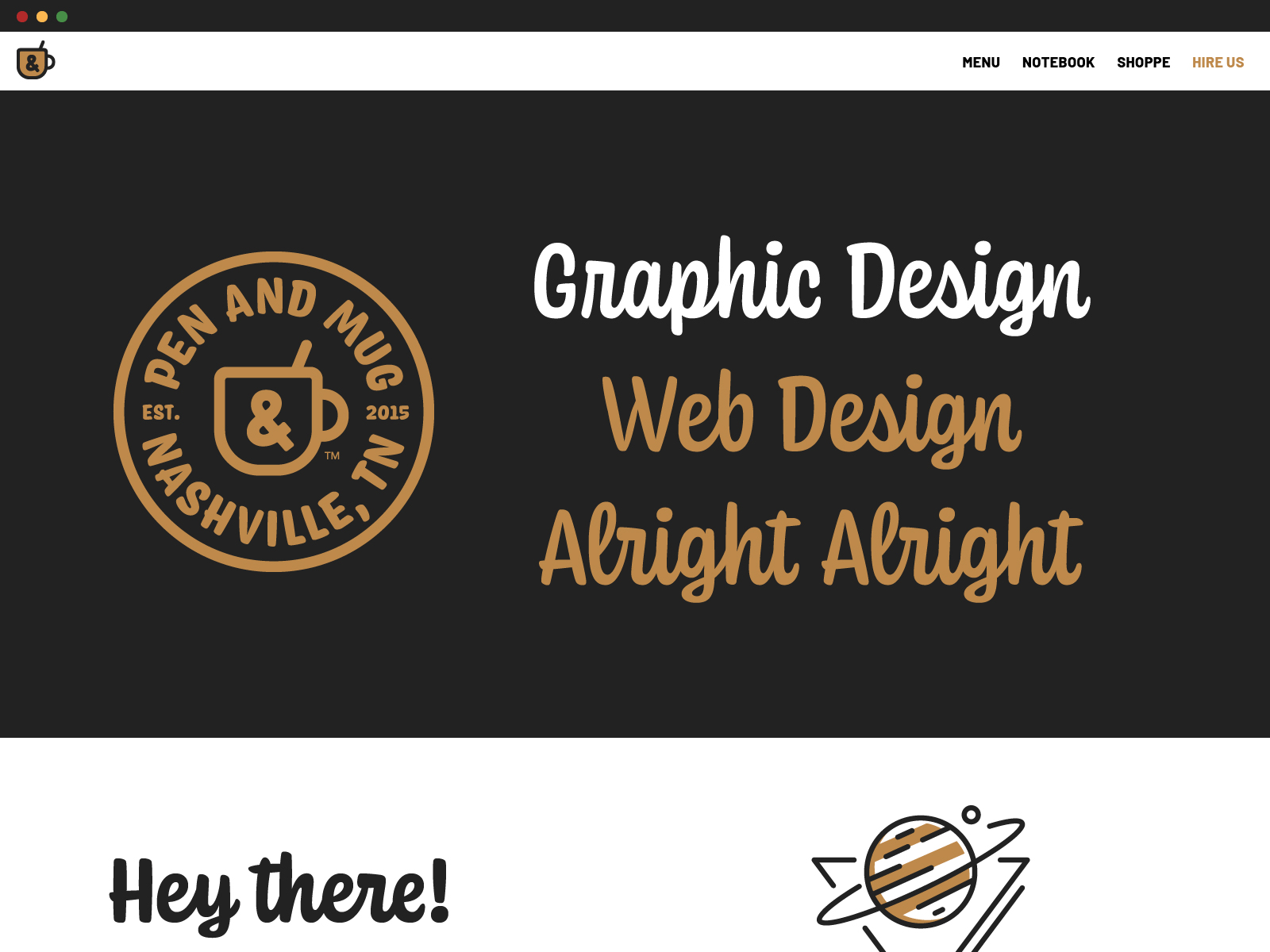 NEW penandmug.com branding coffee css animation homepage identity logo mug nashville stop motion typography ux website