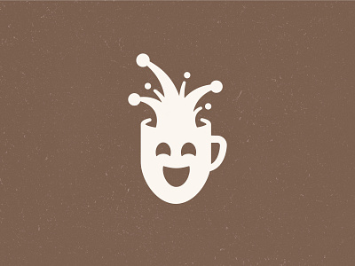 Court Jester coffee + comedy lounge beverage branding coffee coffee logo coffee shop comedy expression identity jester laughing logo mask mug nashville new york restaurant logo splash theater