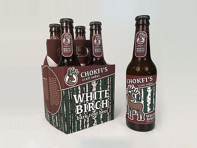 Chokfi's Craft Sodas 4 pack beer birch bottle deer identity illustration labels packaging photography products root beer