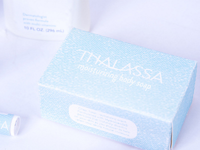 Thalassa Soap Box (top) bath box branding clean crisp design identity logo packaging product design promotional soap