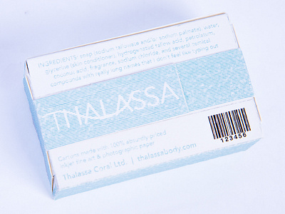 Thalassa Soap Box (bottom) bath box branding clean crisp design identity logo packaging product design promotional soap