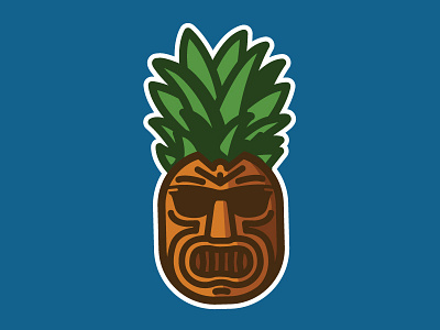 Tiki-Man Pineapple Magnet free fruit fun icon illustration magnet personal pineapple promo sticker stickermule tiki