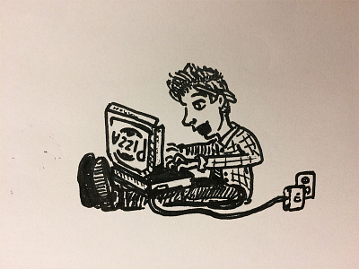 Day 5 sans laptop... addict computer fun funny illustration laptop missing nashville pizza repairs sketch